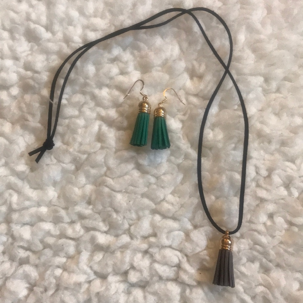 Tassel earrings and necklace